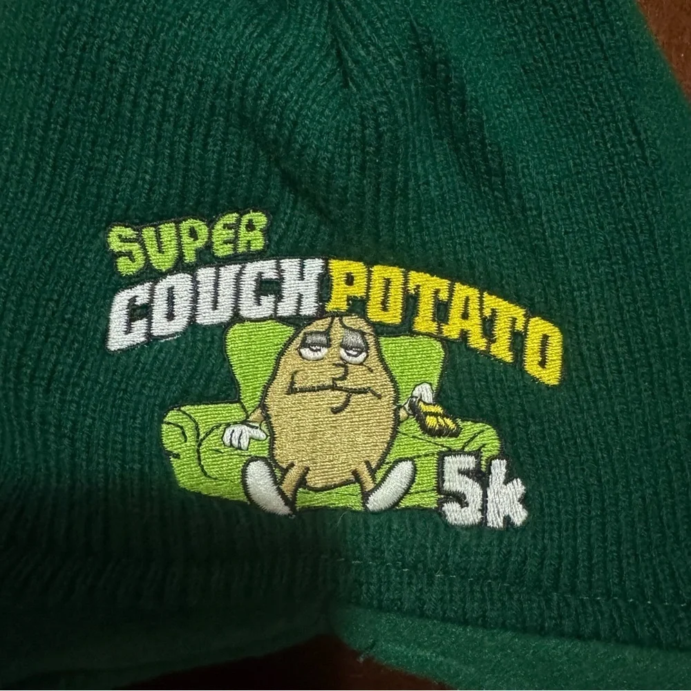 Vintage Super Couch Potato Green Winter Hat One Size Fits Most KC Caps